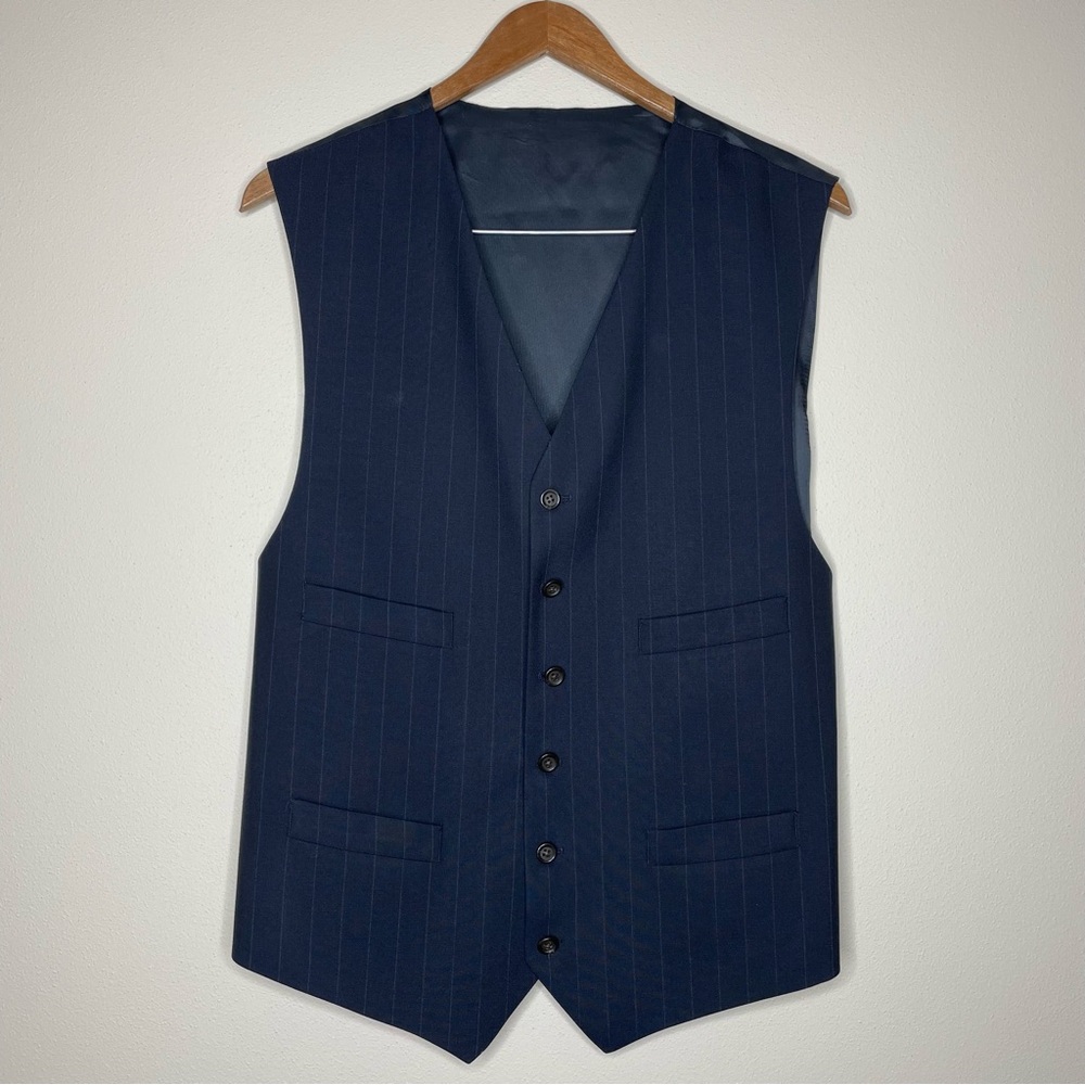 Menswear Navy Pinstripe Vest